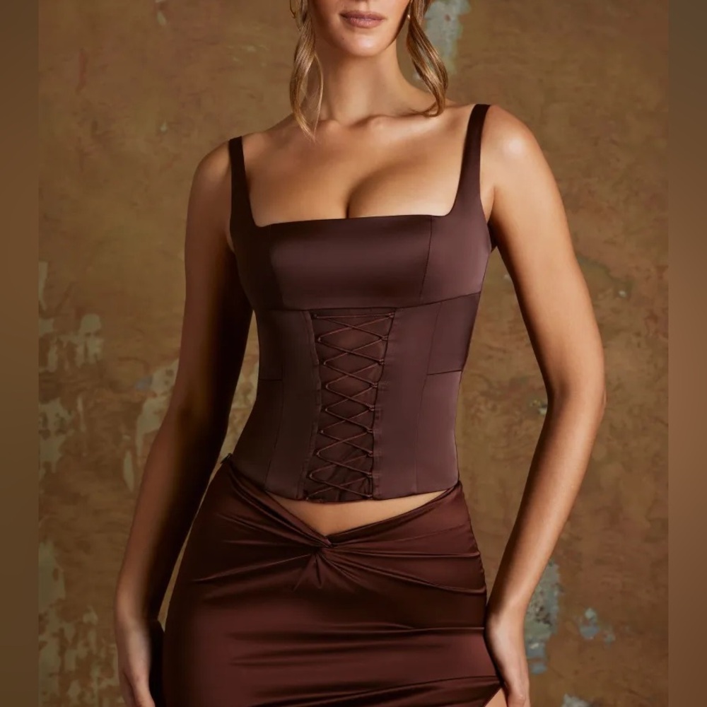 Oh Polly Satin Corset Top